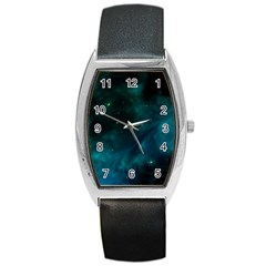 Green Space All Universe Cosmos Galaxy Barrel Style Metal Watch by Celenk