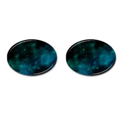 Green Space All Universe Cosmos Galaxy Cufflinks (oval) by Celenk