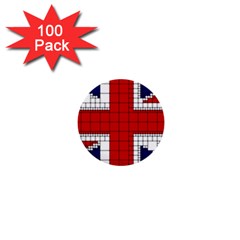 Union Jack Flag Uk Patriotic 1  Mini Buttons (100 Pack)  by Celenk