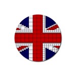 Union Jack Flag Uk Patriotic Rubber Coaster (Round)  Front