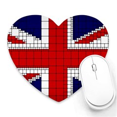 Union Jack Flag Uk Patriotic Heart Mousepads by Celenk