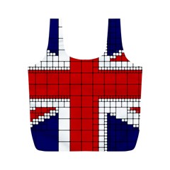 Union Jack Flag Uk Patriotic Full Print Recycle Bags (m)  by Celenk