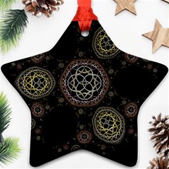 Background Pattern Symmetry Star Ornament (two Sides) by Celenk