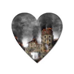 Destruction Apocalypse War Disaster Heart Magnet by Celenk