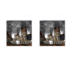 Destruction Apocalypse War Disaster Cufflinks (square) by Celenk