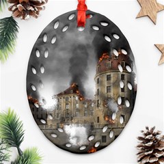 Destruction Apocalypse War Disaster Oval Filigree Ornament (two Sides) by Celenk