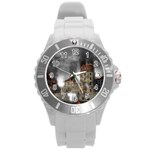 Destruction Apocalypse War Disaster Round Plastic Sport Watch (L) Front