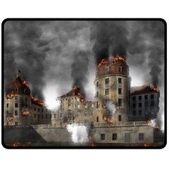 Destruction Apocalypse War Disaster Double Sided Fleece Blanket (medium)  by Celenk