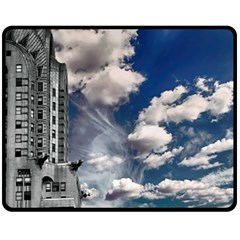 Chrysler Building America New York Fleece Blanket (medium)  by Celenk