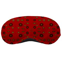 Brown Circle Pattern On Red Sleeping Masks by BrightVibesDesign