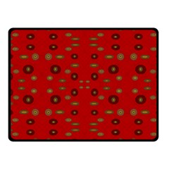 Brown Circle Pattern On Red Fleece Blanket (small) by BrightVibesDesign