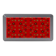 Brown Circle Pattern On Red Memory Card Reader (mini) by BrightVibesDesign