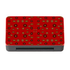 Brown Circle Pattern On Red Memory Card Reader With Cf by BrightVibesDesign