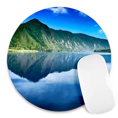 Mountain Water Landscape Nature Round Mousepads by Celenk