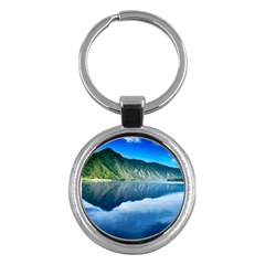 Mountain Water Landscape Nature Key Chains (round)  by Celenk