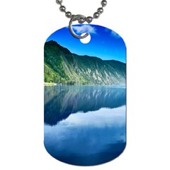 Mountain Water Landscape Nature Dog Tag (two Sides) by Celenk