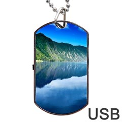 Mountain Water Landscape Nature Dog Tag Usb Flash (two Sides) by Celenk