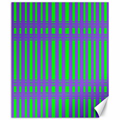 Bright Green Purple Stripes Pattern Canvas 8  X 10  by BrightVibesDesign