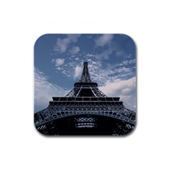 Eiffel Tower France Landmark Rubber Square Coaster (4 Pack)  by Celenk