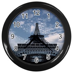 Eiffel Tower France Landmark Wall Clocks (black) by Celenk