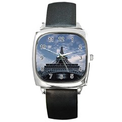 Eiffel Tower France Landmark Square Metal Watch by Celenk