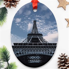 Eiffel Tower France Landmark Oval Ornament (two Sides) by Celenk