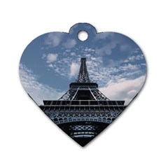 Eiffel Tower France Landmark Dog Tag Heart (one Side)