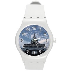 Eiffel Tower France Landmark Round Plastic Sport Watch (m) by Celenk