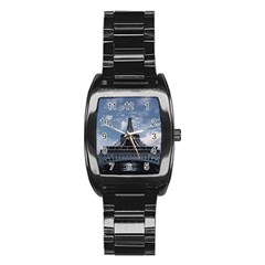 Eiffel Tower France Landmark Stainless Steel Barrel Watch by Celenk