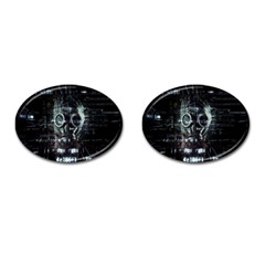 Gas Mask Contamination Contaminated Cufflinks (oval) by Celenk