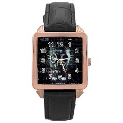 Gas Mask Contamination Contaminated Rose Gold Leather Watch 