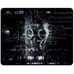 Gas Mask Contamination Contaminated Double Sided Fleece Blanket (medium)  by Celenk