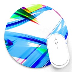 Lines Vibrations Wave Pattern Round Mousepads by Celenk