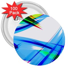 Lines Vibrations Wave Pattern 3  Buttons (100 Pack)  by Celenk