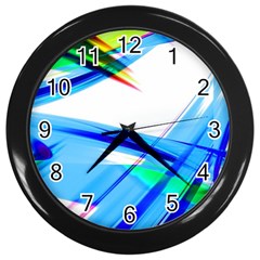 Lines Vibrations Wave Pattern Wall Clocks (black) by Celenk