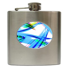 Lines Vibrations Wave Pattern Hip Flask (6 Oz) by Celenk