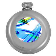 Lines Vibrations Wave Pattern Round Hip Flask (5 Oz) by Celenk