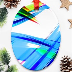 Lines Vibrations Wave Pattern Oval Ornament (two Sides) by Celenk