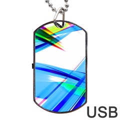 Lines Vibrations Wave Pattern Dog Tag Usb Flash (one Side) by Celenk