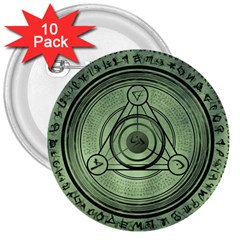 Rune Geometry Sacred Mystic 3  Buttons (10 Pack)  by Celenk