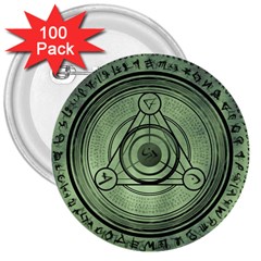 Rune Geometry Sacred Mystic 3  Buttons (100 Pack)  by Celenk