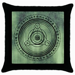 Rune Geometry Sacred Mystic Throw Pillow Case (black) by Celenk