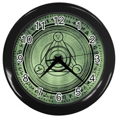 Rune Geometry Sacred Mystic Wall Clocks (black) by Celenk