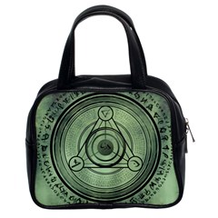 Rune Geometry Sacred Mystic Classic Handbags (2 Sides) by Celenk