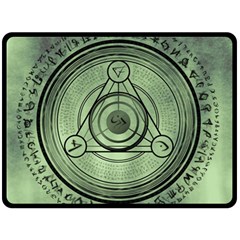 Rune Geometry Sacred Mystic Fleece Blanket (large)  by Celenk