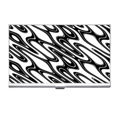 Black And White Wave Abstract Business Card Holders by Celenk