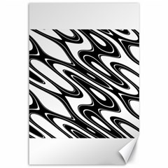 Black And White Wave Abstract Canvas 12  X 18   by Celenk