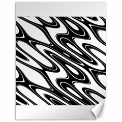 Black And White Wave Abstract Canvas 18  X 24   by Celenk