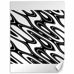 Black And White Wave Abstract Canvas 36  X 48   by Celenk