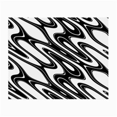 Black And White Wave Abstract Small Glasses Cloth (2-side) by Celenk